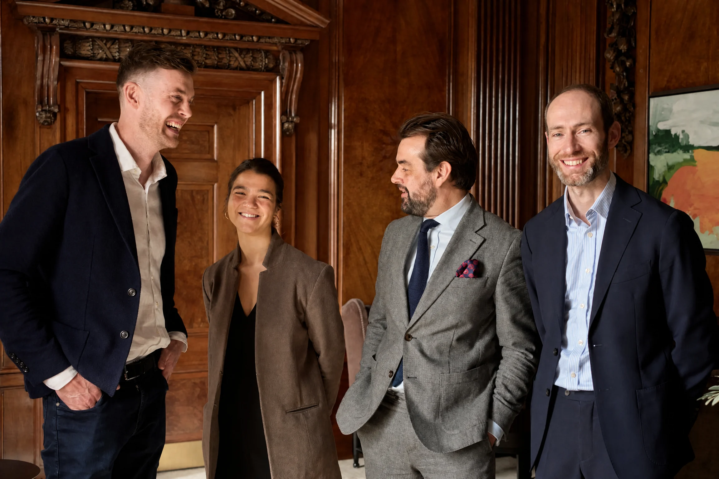 Alex Ghigo, Pia de Saint Laurent, Geoffroy Canivet and Alexandre Riou together in London